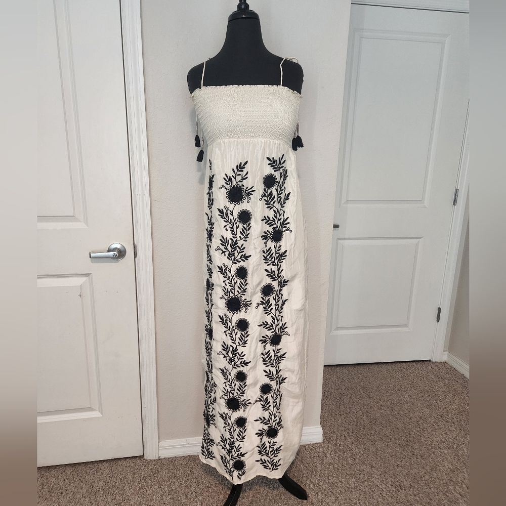 Juicy Couture Black and White Floral Maxi Dress Vintage